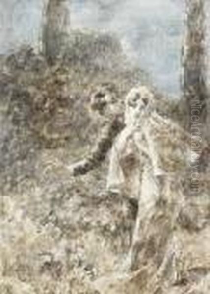 Scena Galante Oil Painting by Luigi Conconi