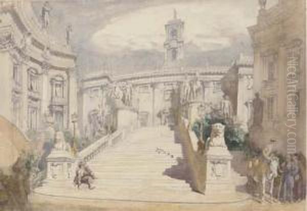 The Spanish Steps, Rome Oil Painting by Alfred Charles Conrade