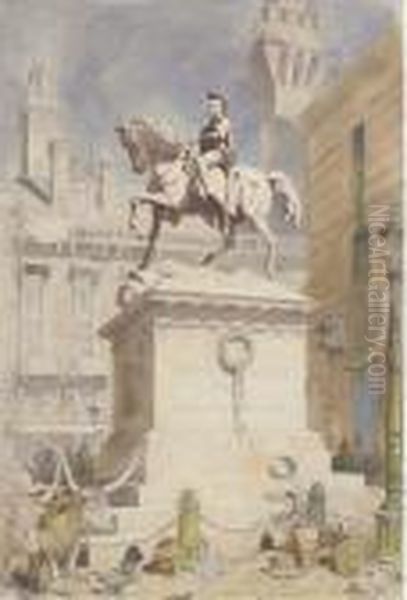 Piazza Del Supramuro, Perugia Oil Painting by Alfred Charles Conrade