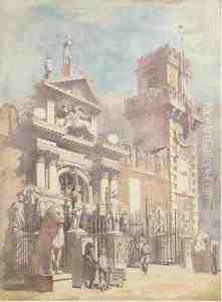 Imperial Naval Arsenal, Venice Oil Painting by Alfred Charles Conrade