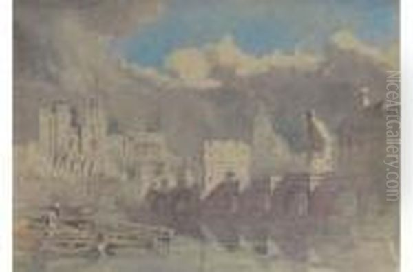 Ponte Vecchio, Florence Oil Painting by Alfred Charles Conrade