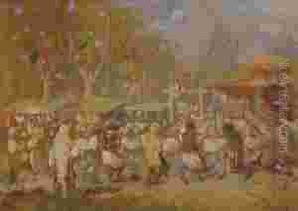 Round Dance Oil Painting by Pan Constanta