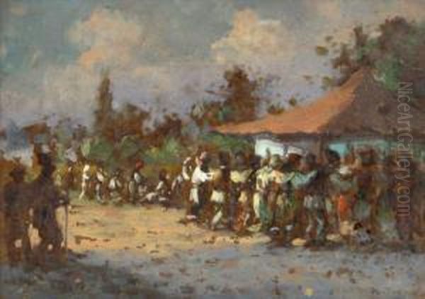 The Round Dance Oil Painting by Pan Constanta