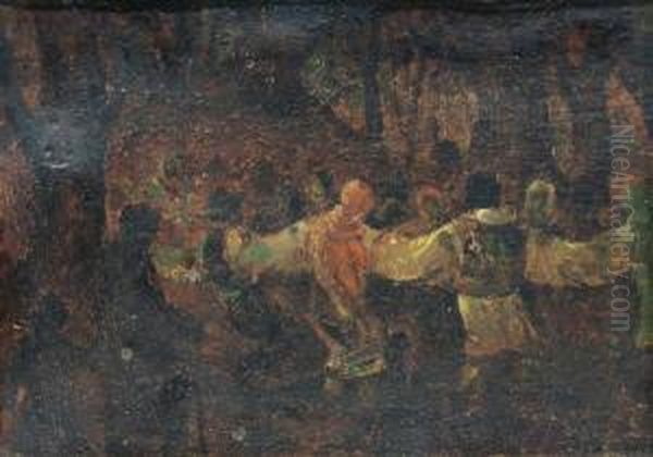 Round Dance Oil Painting by Pan Constanta