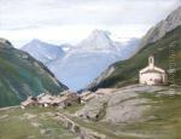 L'ecot Pres Bonneval. Oil Painting by Charles Henry Contencin