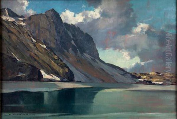 Le Lac Cornu. Oil Painting by Charles Henry Contencin