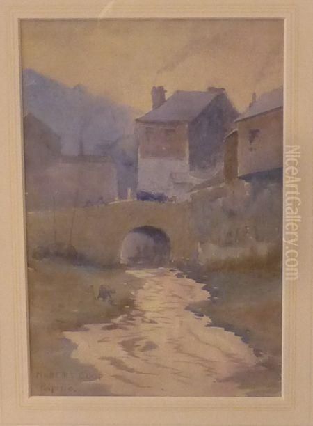 Polperro Oil Painting by Hubert Coop