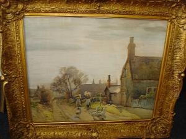 A Gaggle Of Geese Oil Painting by Hubert Coop