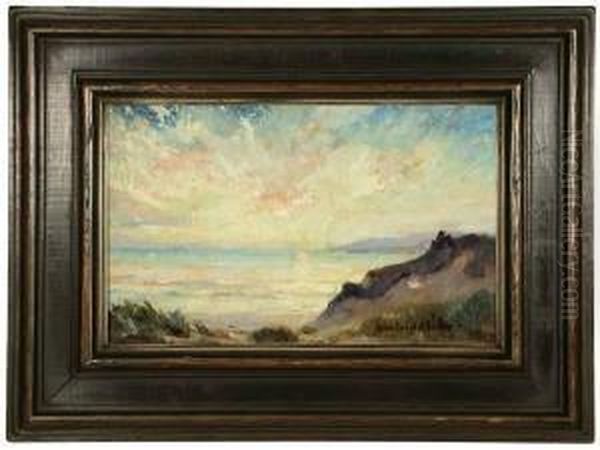 Beneath An Arch Of Deepest Blue, The Ocean Rolled And
 White Gulls Flew Oil Painting by Colin Campbell Cooper