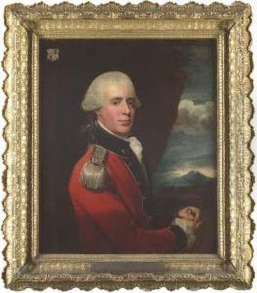 Portrait Of Henry Belasyse, 2nd 
Earl Fauconberg (1743-1802),half-length, In Uniform, In A Landscape Oil Painting by John Singleton Copley
