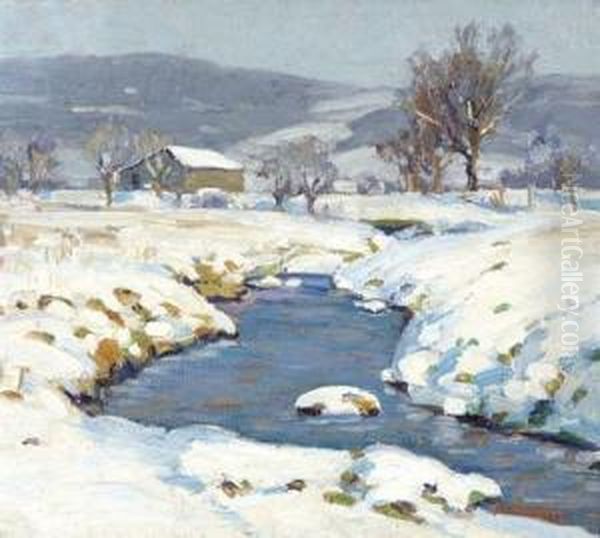 Bucks County Landscape In Winter
, 
Circa Oil Painting by Fern Isabel Coppedge