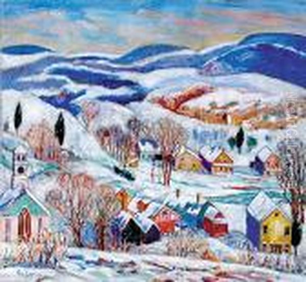 Pennsylvania Pennsylvania 
Winter Landscape Oil On Canvas, Unframed, Signed: Lower Left H24