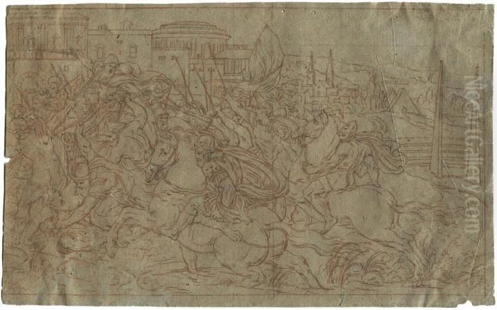 Der Raub Der Sabinerinnen Oil Painting by Michel Corneille II