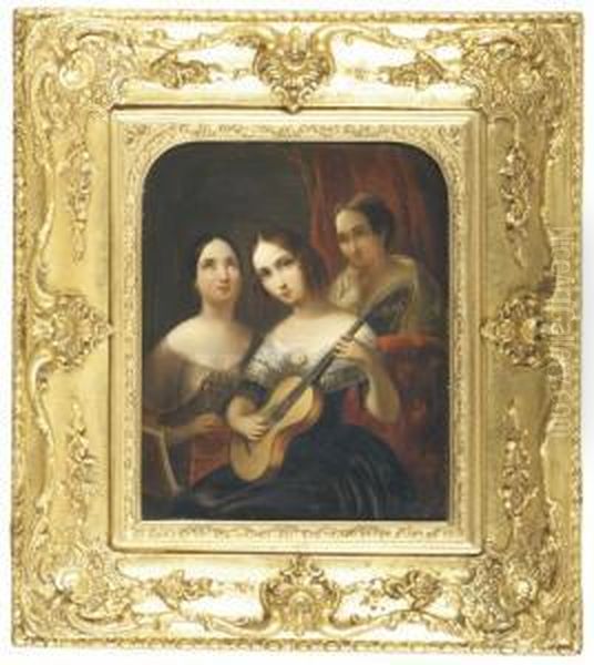 The Three Sisters Oil Painting by Jozef Cornelius Correns