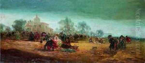 Pastor Con Sus Ovejas Oil Painting by Andres Cortes