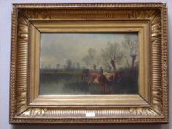 Vaches Paissant. Oil Painting by Andres Cortes