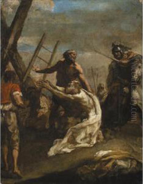 Il Martirio Di Sant'andrea Oil Painting by Guglielmo Cortese Il Borgognone