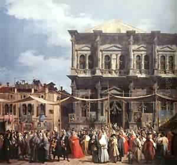 The Feast Day Of St Roch (Detail) C 1735 Oil Painting by (Giovanni Antonio Canal) Canaletto