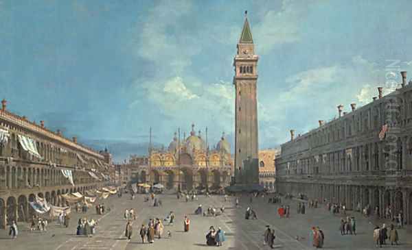 Piazza San Marco possibly late 1720s Oil Painting by (Giovanni Antonio Canal) Canaletto