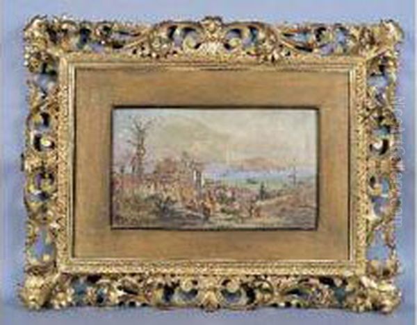 Vue De Villefranche Oil Painting by Emmanuel Costa