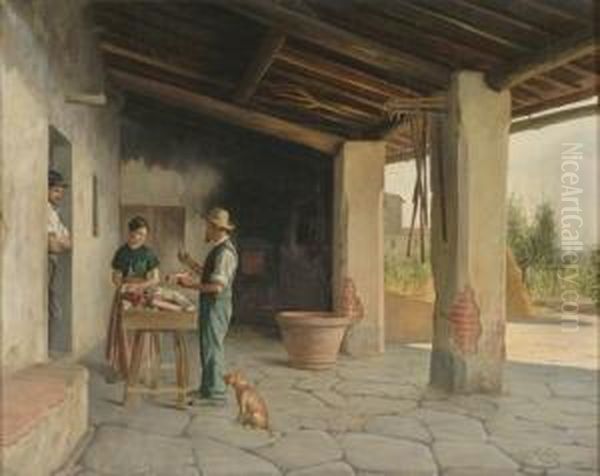 The Travelling Vendor Oil Painting by Oreste Costa