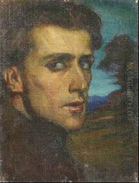 Autoritratto Oil Painting by Giovanni Costetti