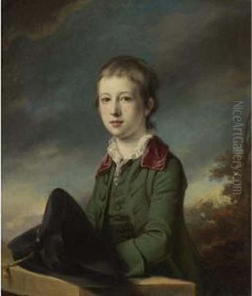 Portrait Of A Boy In A Green Coat Oil Painting by Francis Coates Jones