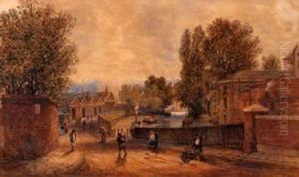 Riverside Road 
Norwich Oil Painting by John Joseph Cotman