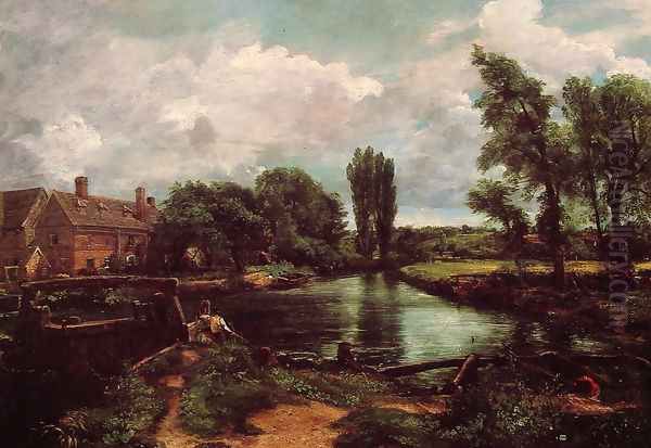 A Water Mill Oil Painting by John Constable