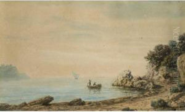 :pecheurs En Bord De Mer Oil Painting by Emmanuel Coulange-Lautrec