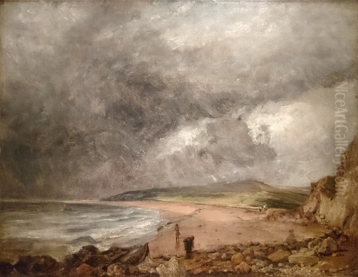 Weymouth Bay with Approaching Storm Oil Painting by John Constable