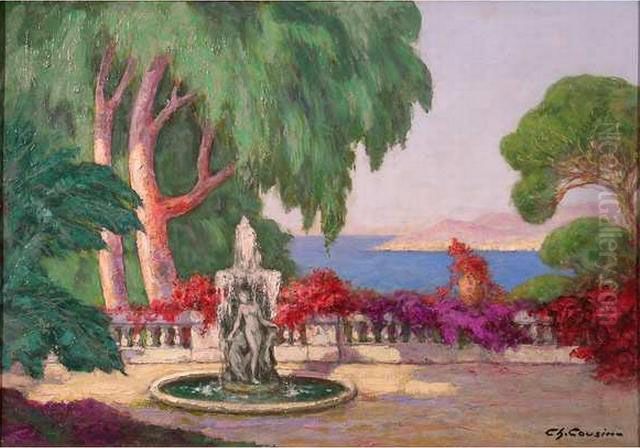 Terrasse A Menton Oil Painting by Charles Cousin
