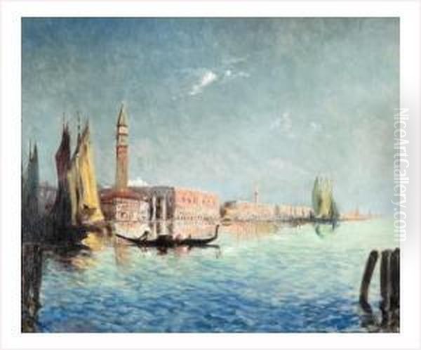 Gondole A Venise Oil Painting by Charles Cousin