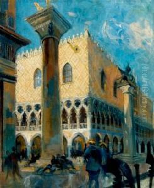Palais Des Doges, Venise Oil Painting by Charles Cousin