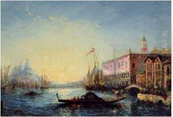 Vue De Venise Oil Painting by Charles Cousin
