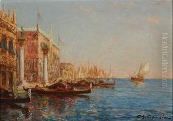 Venetian Views Oil Painting by Charles Cousin