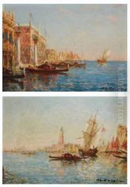 Venetian Views Oil Painting by Charles Cousin