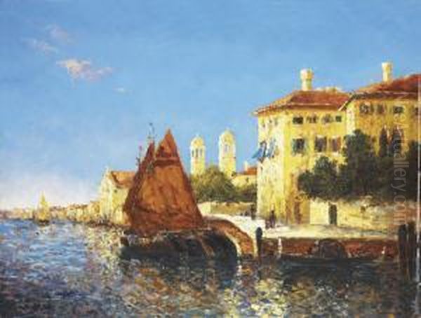Vue De Venise Oil Painting by Charles Cousin
