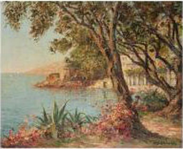 Roquebrune, On The Riviera Oil Painting by Charles Cousin