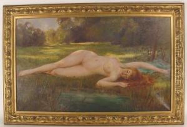 Recliningnude In Landscape Oil Painting by Gordon Coutts