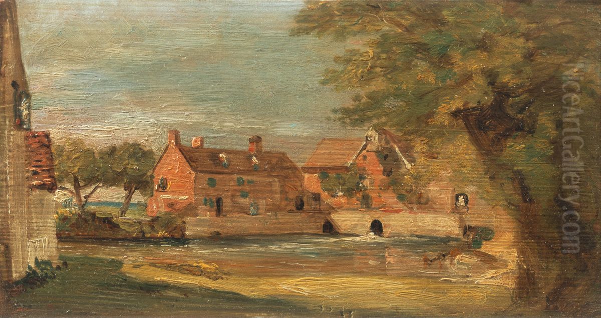 Flatford Mill Oil Painting by John Constable