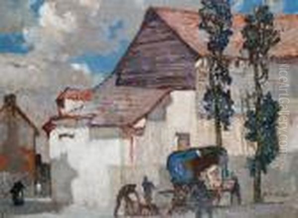 In Monteuil Sur Mer Oil Painting by Albert E. Cox