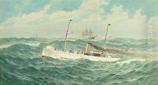 The Steam Yacht 
Scythian Oil Painting by Frederick Schiller Cozzens