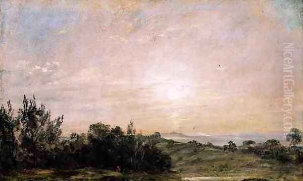 Hampstead Heath, looking towards Harrow, 1821-22 Oil Painting by John Constable