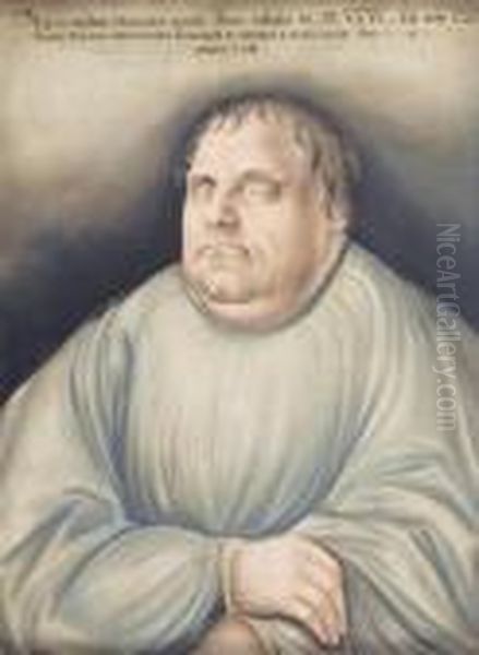 Nachfolger Des 
Bildnis Von Martin Luther Auf Dem Sterbebett. Oil Painting by Lucas The Younger Cranach