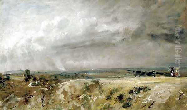 View on Hampstead Heath Oil Painting by John Constable