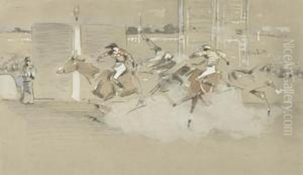 The Winning Post Oil Painting by Joseph Crawhall