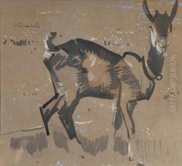 Study Of A Goat Oil Painting by Joseph Crawhall