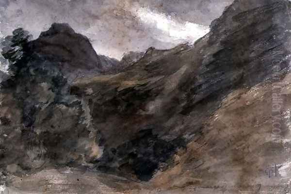 Eagle Crag, Borrowdale, 1806 Oil Painting by John Constable
