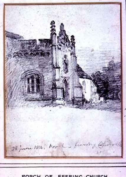 Porch of Feering Church, 28th June, 1814 Oil Painting by John Constable